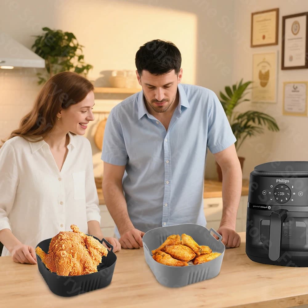 Moule carré pour friteuse à air de 23 cm, pour Philips série 2000 NA230/00 COSORI 5.5L/6L/6.2L, accessoires réutilisables pour friteuse à air