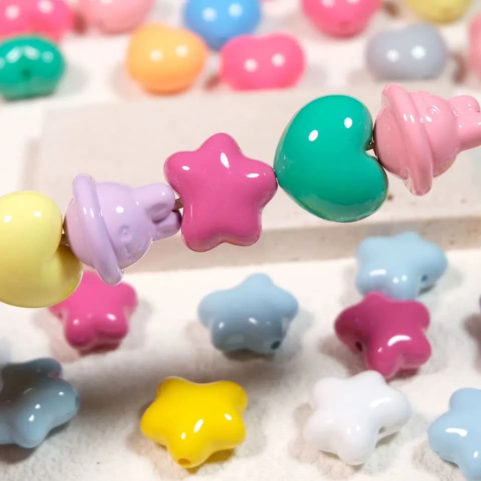 Lapin planète étoile amour coeur Kawaii perles pour la fabrication de bijoux bricolage décoration Bracelet collier téléphone chaîne cheveux corde accessoires