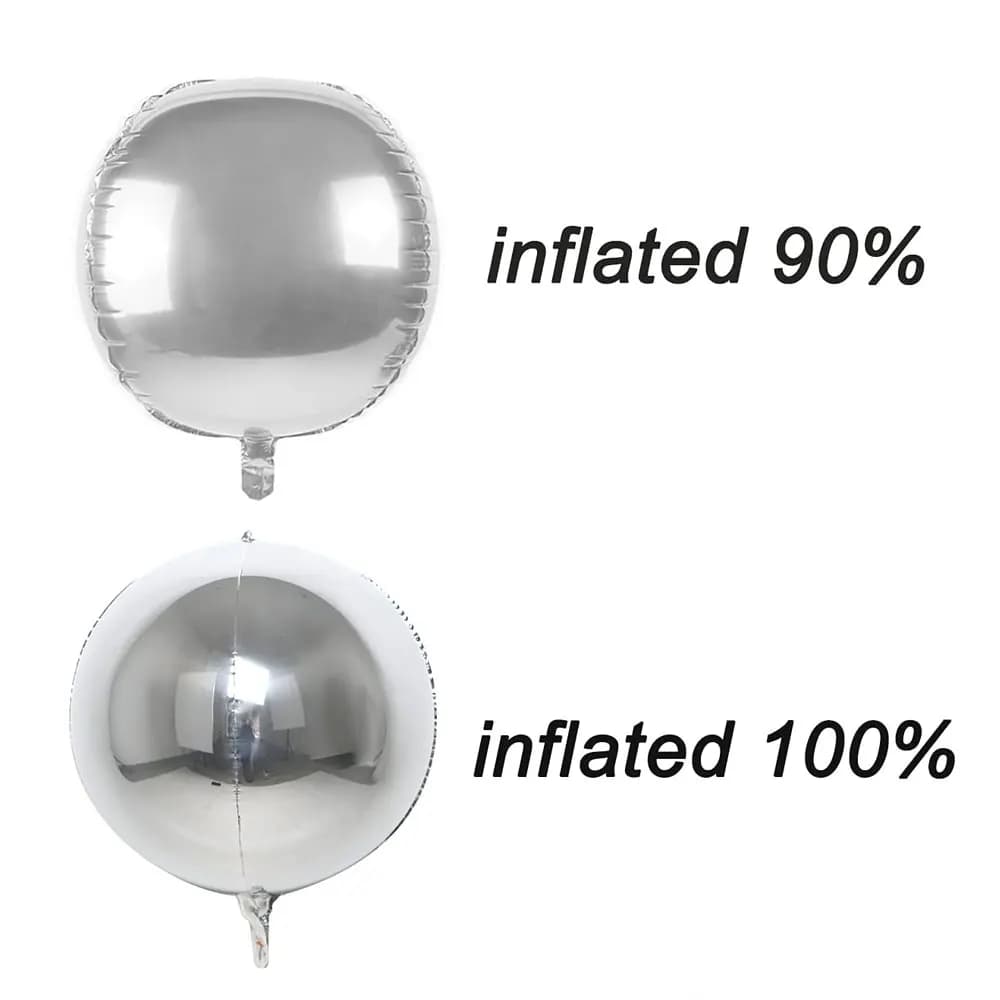10 pièces argent 4D ballons ronds 10 18 22 32 pouces grands ballons en feuille d'argent métallique pour anniversaire mariage décorations de fête en argent