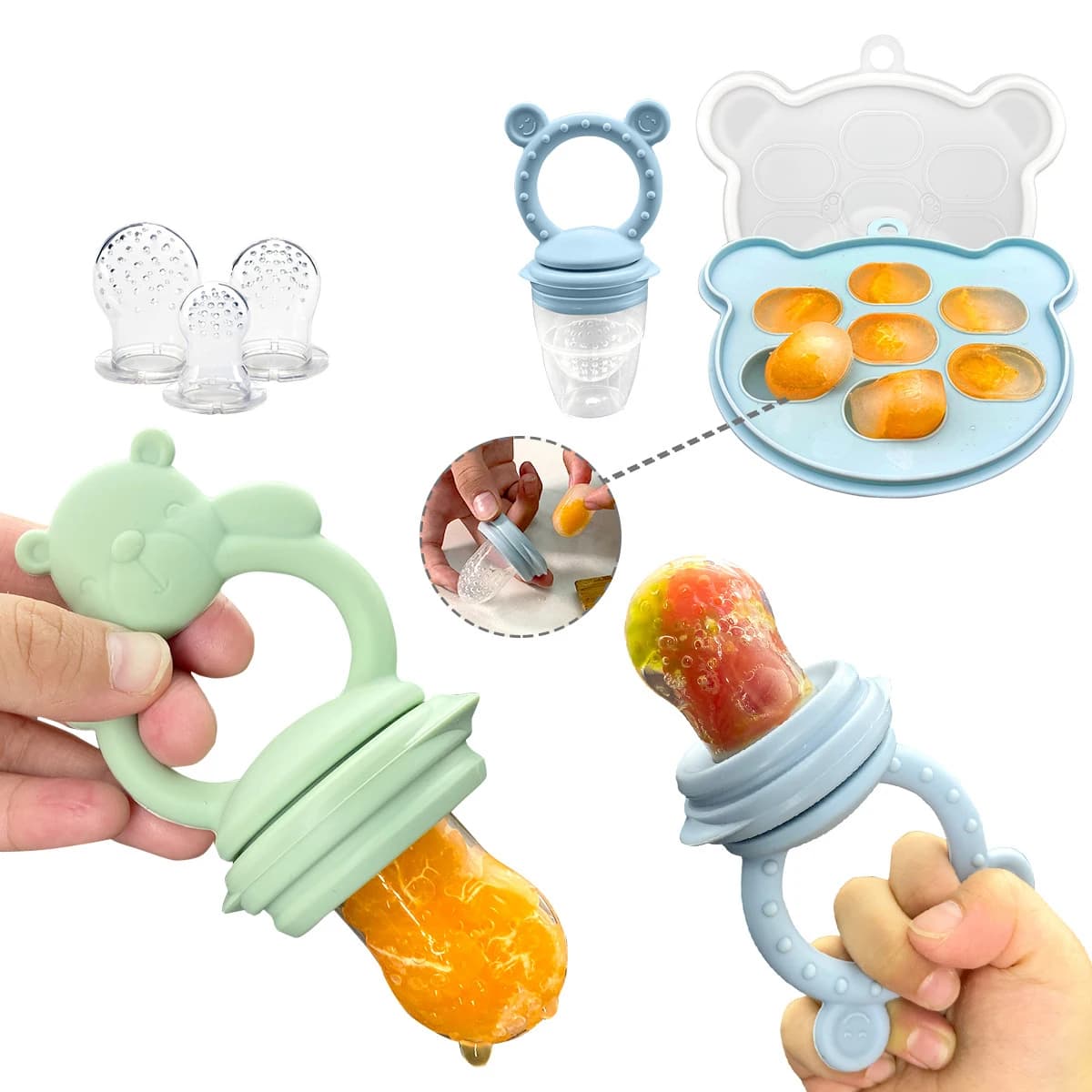 Ensemble d'alimentation à fruits Koala pour bébé, complément alimentaire, sans BPA, en Silicone, plateau de congélation, vaisselle, mangeoire pour aliments frais