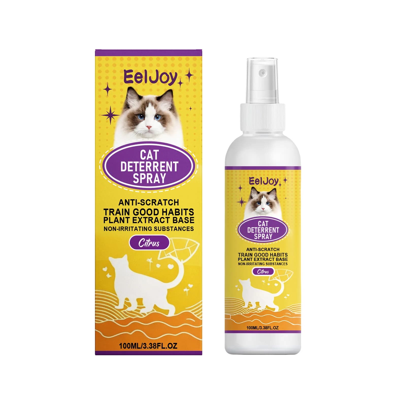 Spray Répulsif pour Chats Intérieur/Extérieur – Arrête les Griffades sur Canapé et les Marques d'Urine – Protection Longue Durée pour Meubles – Dissuasion pour Animaux de Compagnie – 100ml