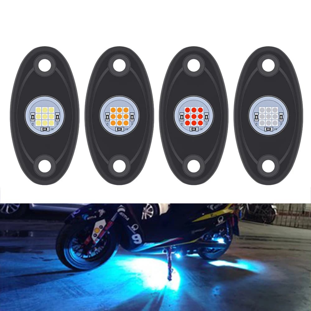 Lumière LED Rock pour roue de moto, lumière décorative d'ambiance pour Dune Buggy atv camion pick-up hors route Jeep SUV UTV