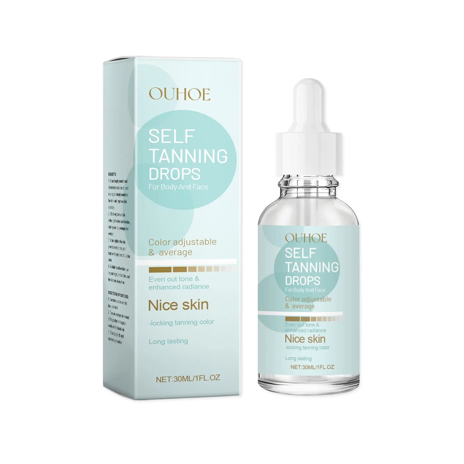 Gouttes autobronzantes bronzées sans soleil