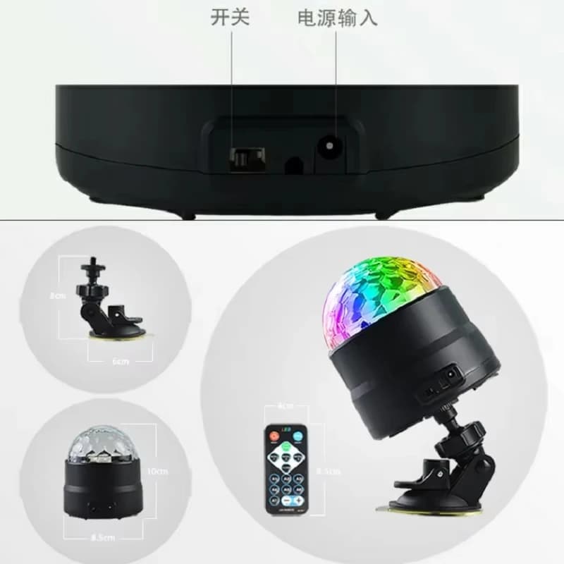 LED scène Disco lumière rotative DJ balle stroboscopique coloré magique danse voiture ambiance RGB cadeau de noël fête