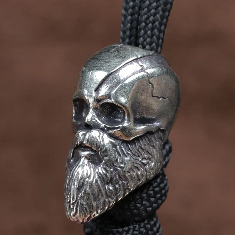 Perles de couteau en laiton, motif Longue Barbe Spartan Grand Guerrier Dieu de la Guerre, pour EDC, activités de plein air, DIY, pendentifs pour cordon tressé en paracorde, accessoires de bijouterie