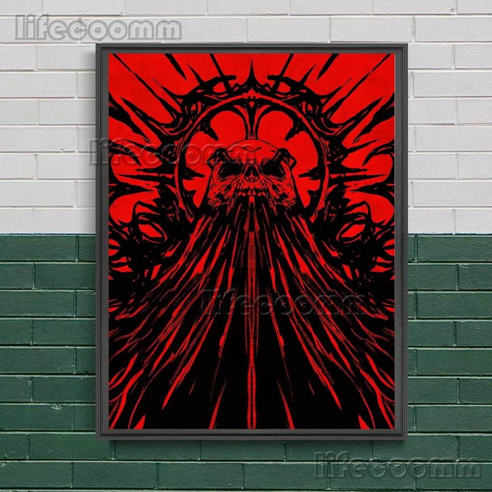Toile d'art mural gothique le diable en pleurs, peinture abstraite païenne des sorcières, affiche d'art et décoration de maison imprimée sans cadre
