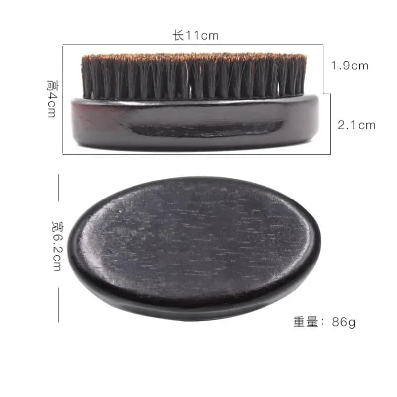 Brosse coiffante à tête d'huile vintage pour hommes – Brosse à poils en bois pour le toilettage des cheveux et de la barbe, nettoyage en profondeur et contrôle du volume
