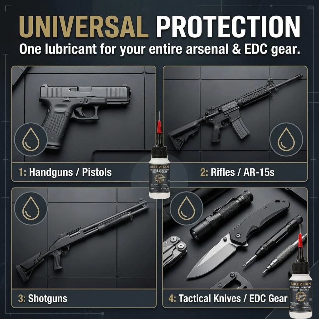 Huile synthétique pour armes à feu, lubrifiant premium et antirouille pour fusils tactiques, pistolets, fusils à canne, entretien de précision des armes à feu