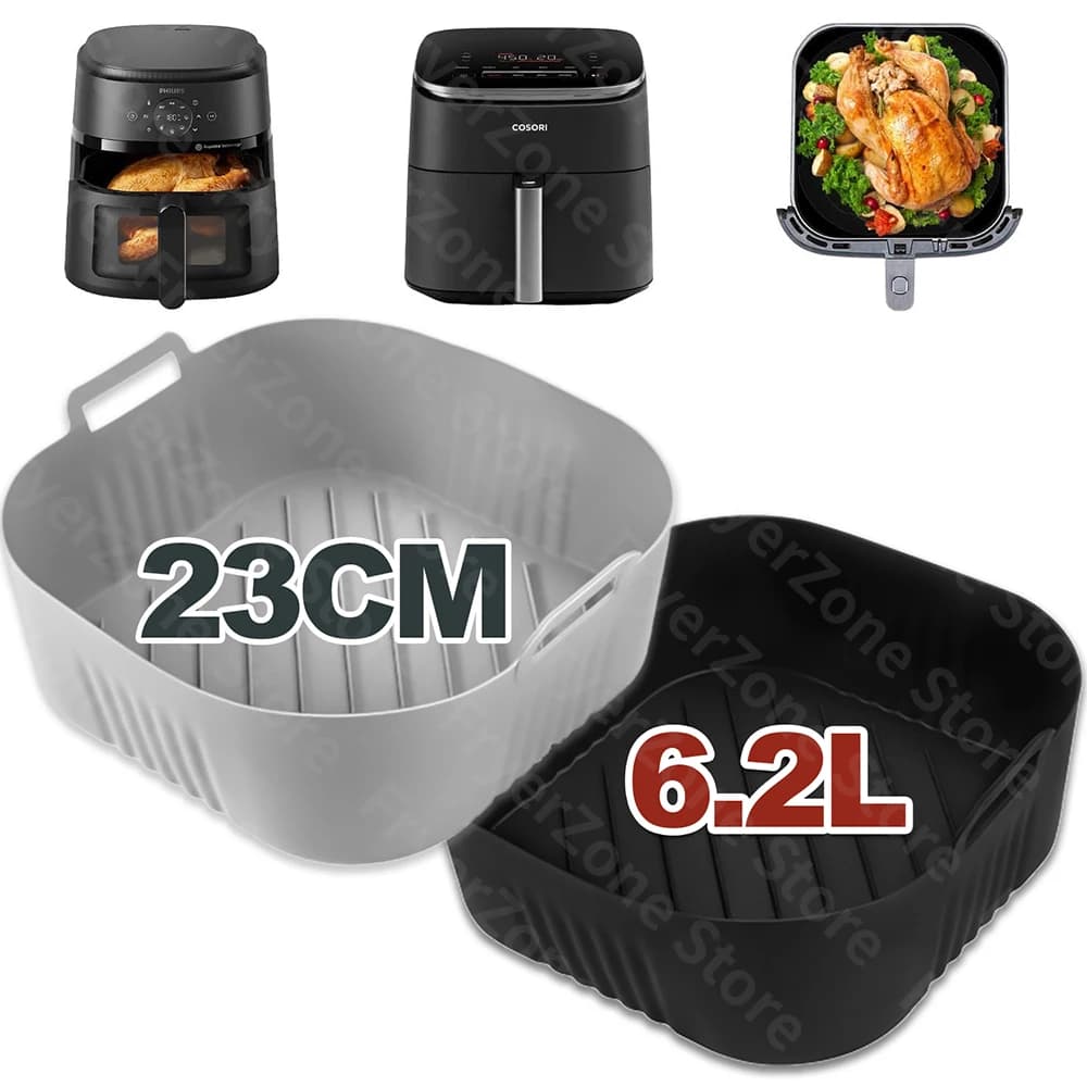Moule de friteuse à Air carré de 23cm, pour Philips série 2000 NA230/00 COSORI 5,5l/6l/6,2l, accessoires de friteuse à Air réutilisables XXL