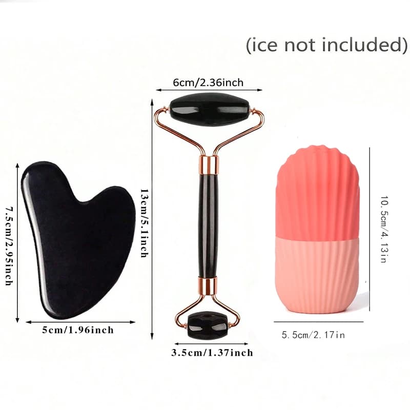 1/2/3 pièces rouleau de glace pour le visage ensemble de rouleaux de glace pour soins de la peau du visage, ensemble d'outils pour le visage GuaSha rouleau de Massage du visage contour de levage