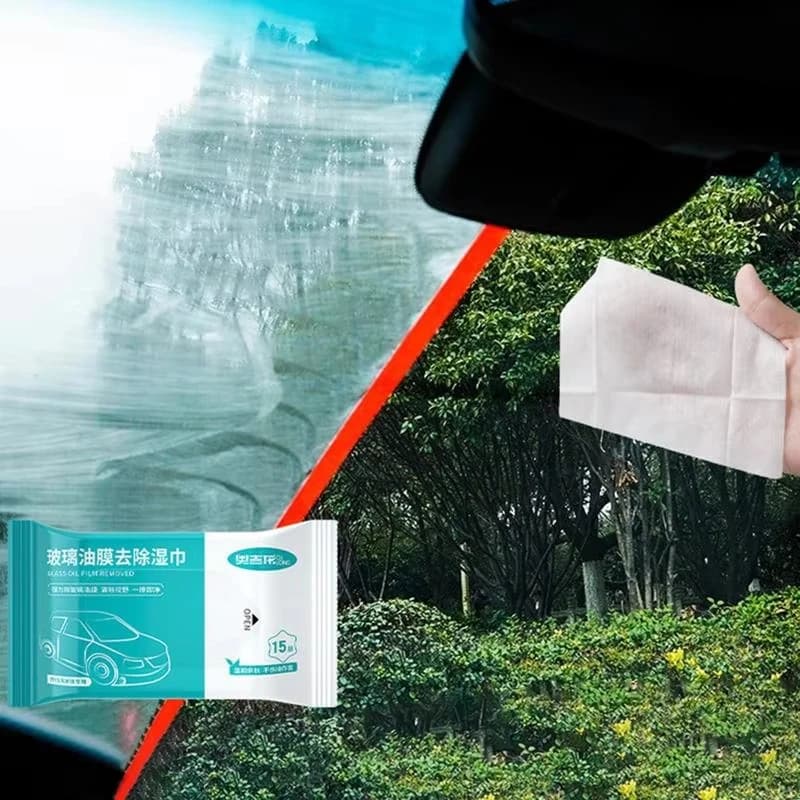 Lingettes spéciales pour enlever le Film d'huile du verre