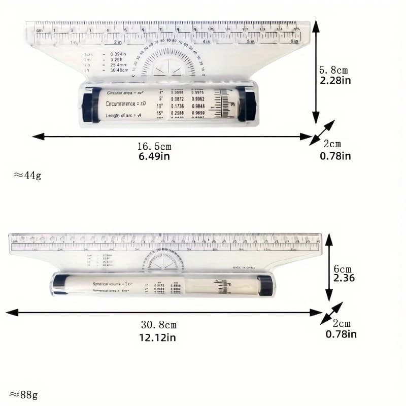Règle multifonctionnelle en plastique pour mesurer la proximité, 2 pièces, conception de dessin, parallèle, idéale pour les écoles et les bureaux