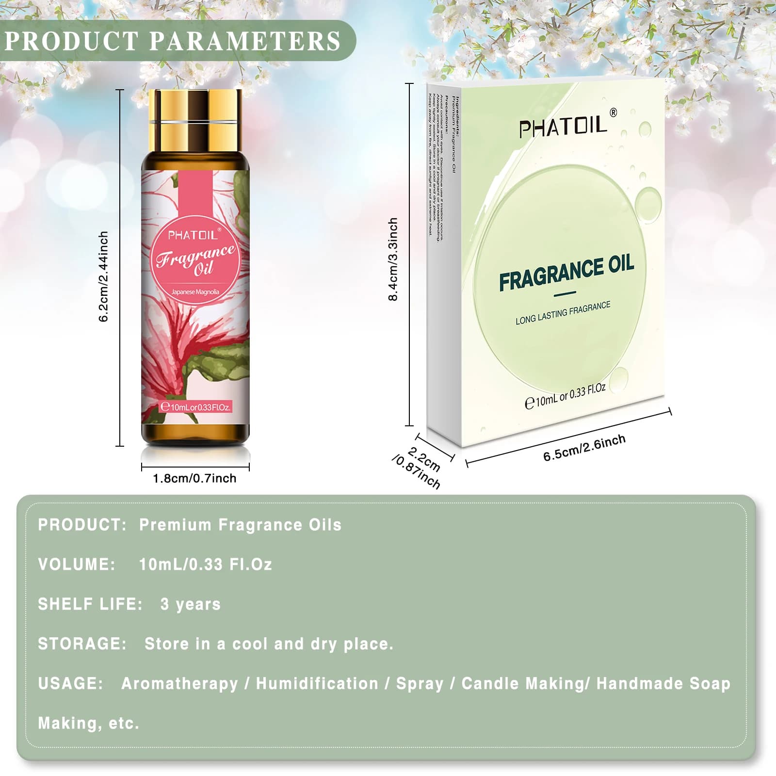 Diffuseur d'huile de parfum de Magnolia japonaise