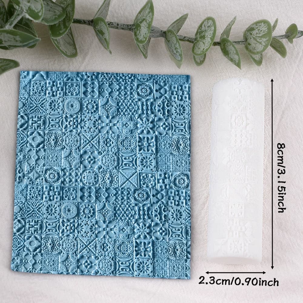 Rouleau de Texture florale Vintage en plastique Durable, rouleau de Texture florale Vintage pour motifs d'argile polymère, boucles d'oreilles, fabrication de bijoux, bricolage