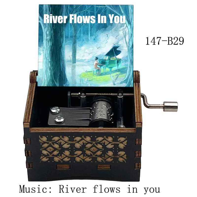 Boîte à musique en bois qui coule dans vous