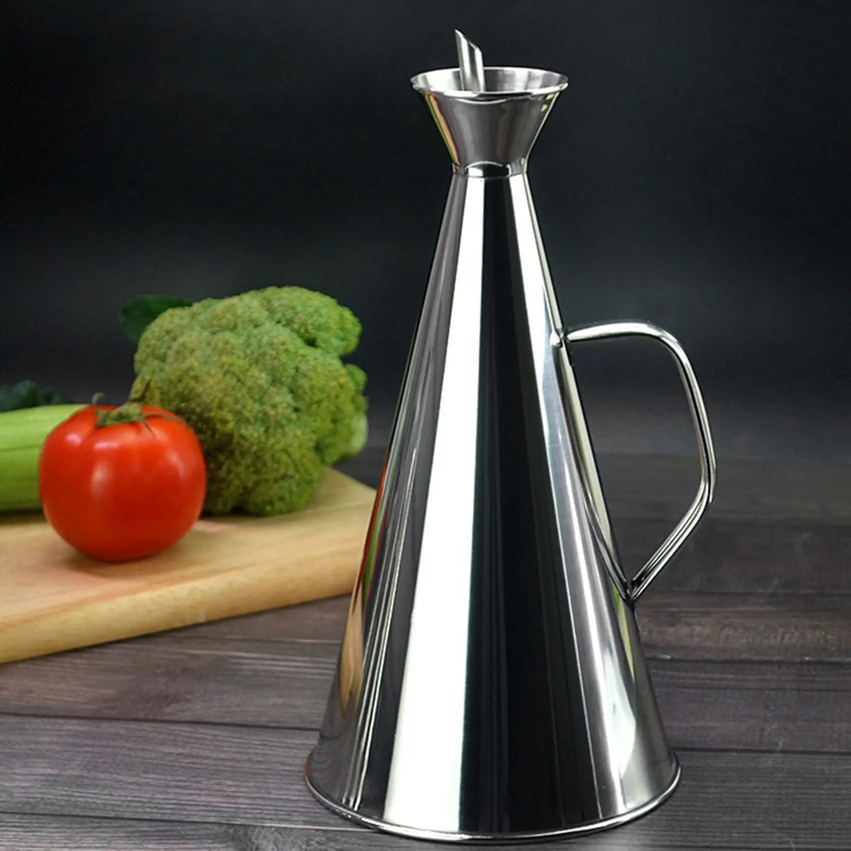 Bouteille d'huile d'olive en acier inoxydable de 500ml, vinaigre aissce, distributeur d'assaisonnement, récipient de stockage de condiments pour la cuisine