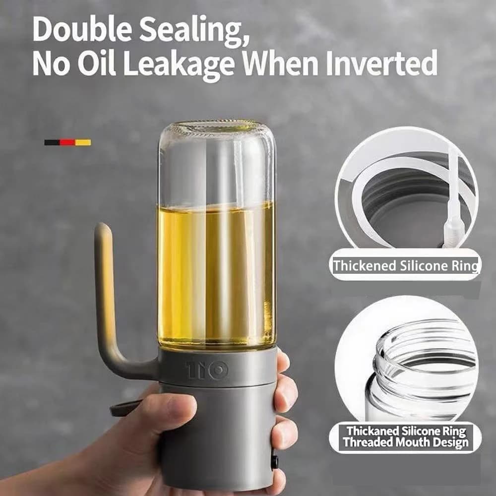 Bouteille pulvérisatrice d'huile d'olive anti-fuite, contrôle précis de l'huile pour la cuisson, la grillade et la friteuse à air, accessoire de cuisine et de camping transparent