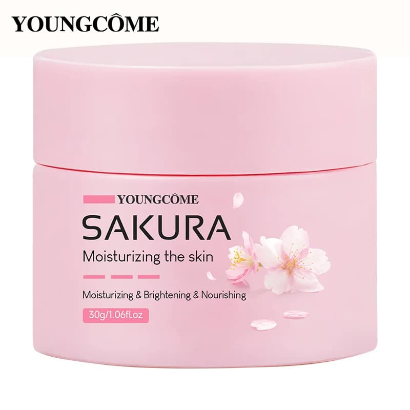 Crème à l'essence Sakura, hydratant pour le visage aux fleurs de cerisier pour peaux sèches et rugueuses, Anti-vieillissement, Lifting du visage, réparation nourrissante au collagène