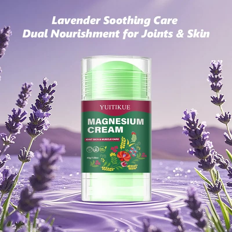 Crème de magnésium multi-usage YUITIKUE, apaise les muscles et les articulations, hydrate la peau avec des extraits botaniques de romarin et de lavande
