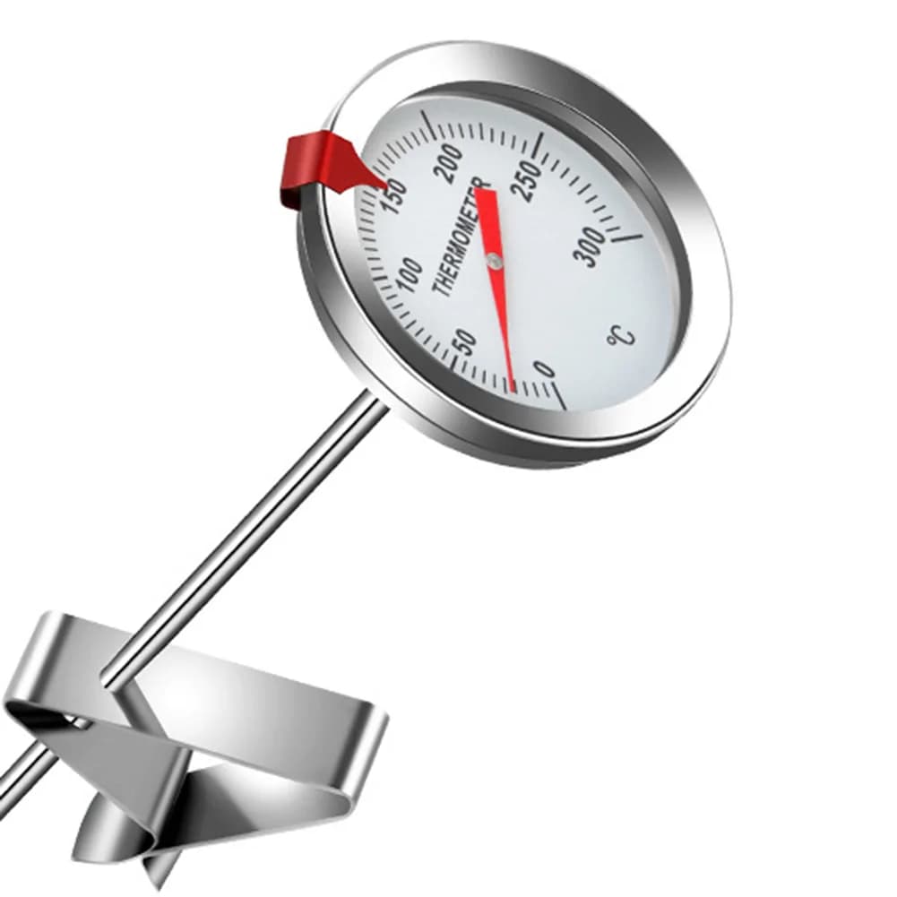 Thermomètre de cuisson en acier inoxydable avec pince pour friture