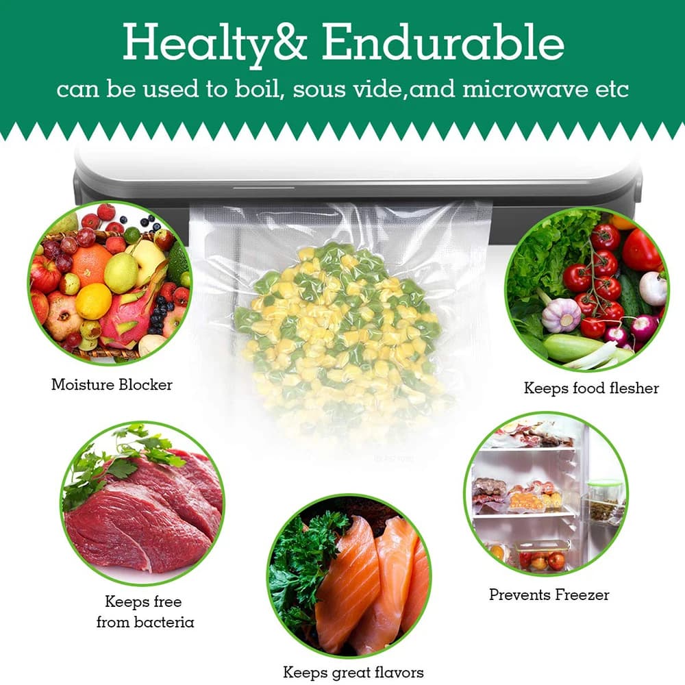 Sacs à rouler sous vide pour machine d'emballage sous vide, emballage alimentaire, sacs de conservation sous vide pour scelleuse sous vide