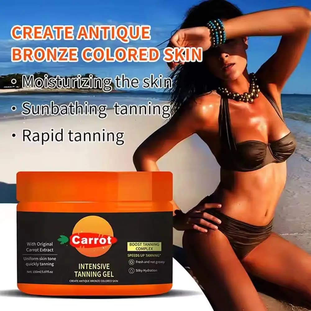 Gel bronzant chatoyant à la carotte - Lotion bronzante sans soleil pour le visage et le corps