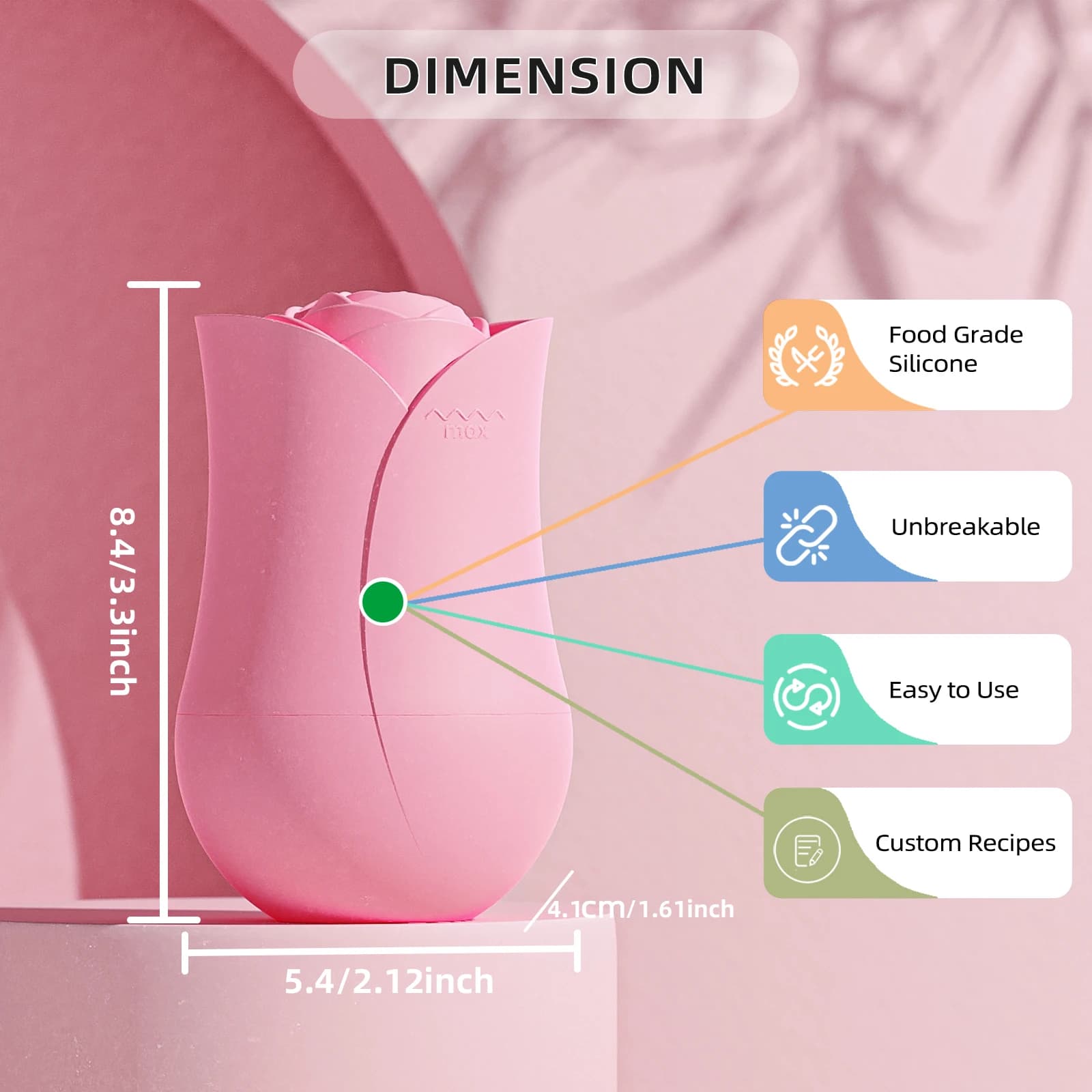 Rouleau de glace en forme de Rose pour le visage, masseur à compresse froide Portable et réutilisable pour éliminer les poches du visage du matin, utilisation facile, 1 pièce