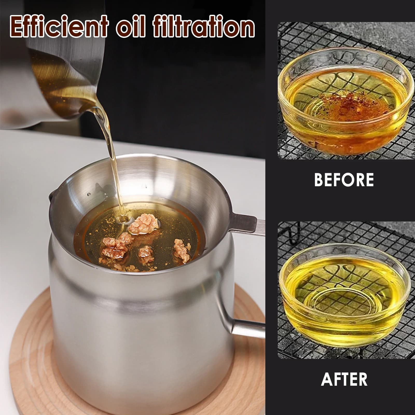 Pot de filtre à huile en acier inoxydable