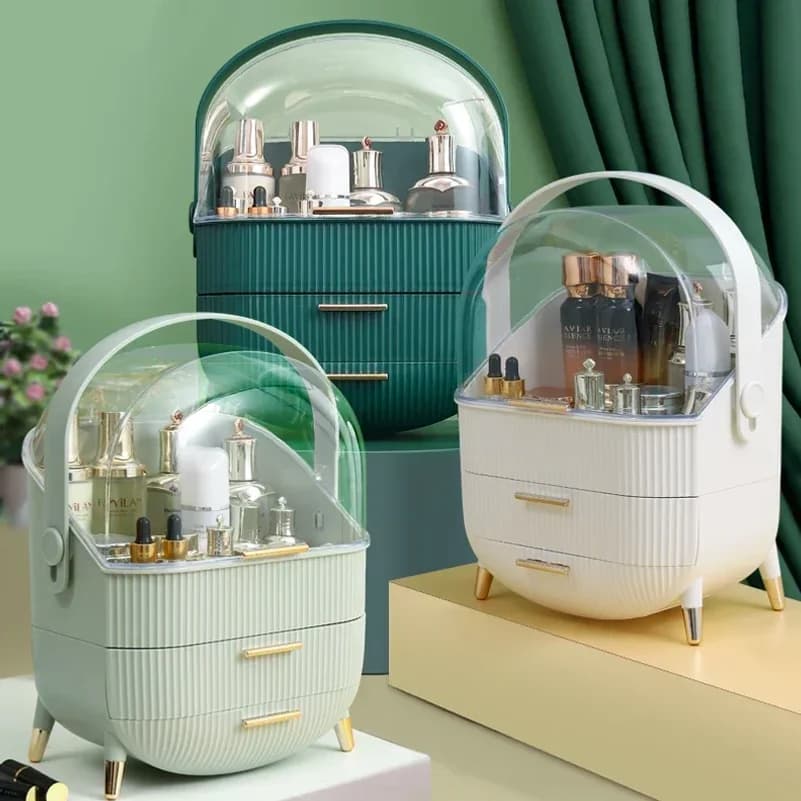 Nouveau bureau anti-poussière organisateur stockage étanche mode peau grande capacité de soins cosmétiques beauté tiroir boîte de rangement maquillage bain