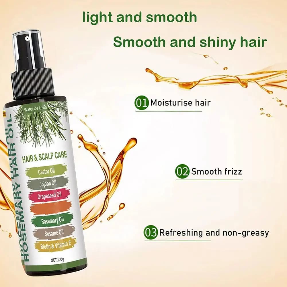 Huile de romarin pour la croissance des cheveux avec huile de ricin, de batana et de jojoba, huiles capillaires efficaces, élimine les démangeaisons et la sécheresse du cuir chevelu, huile de soin cap