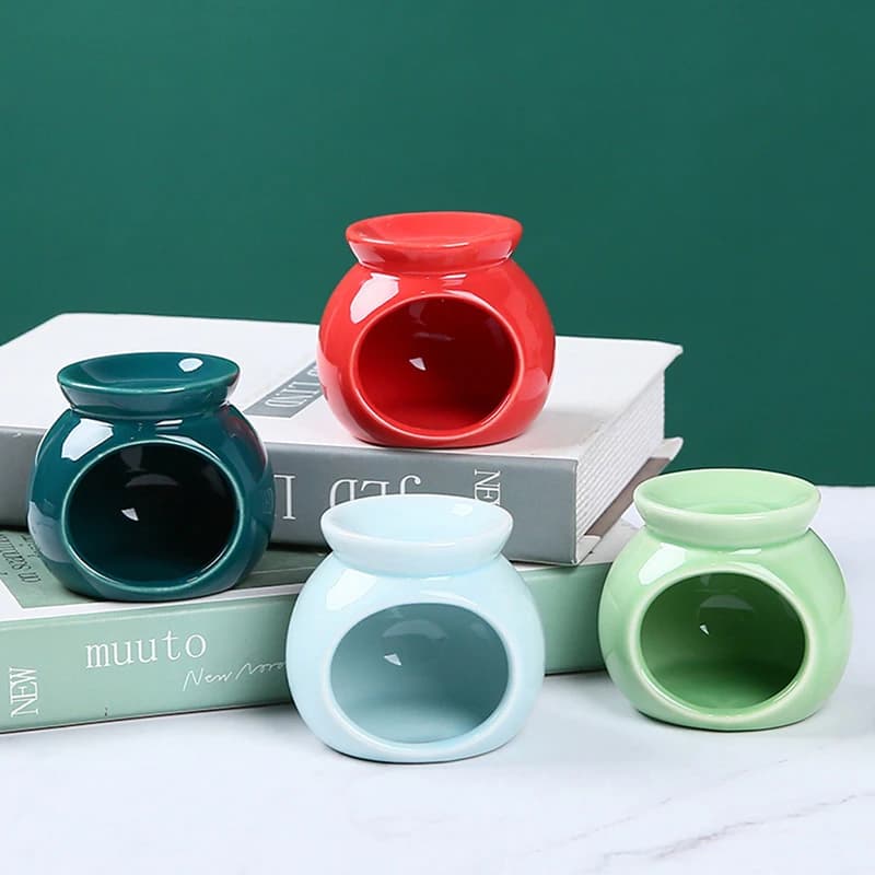 Brûleur d'huile essentielle en céramique, Mini bougeoir d'encens, artisanat en céramique coloré, diffuseur d'aromathérapie, décoration de maison