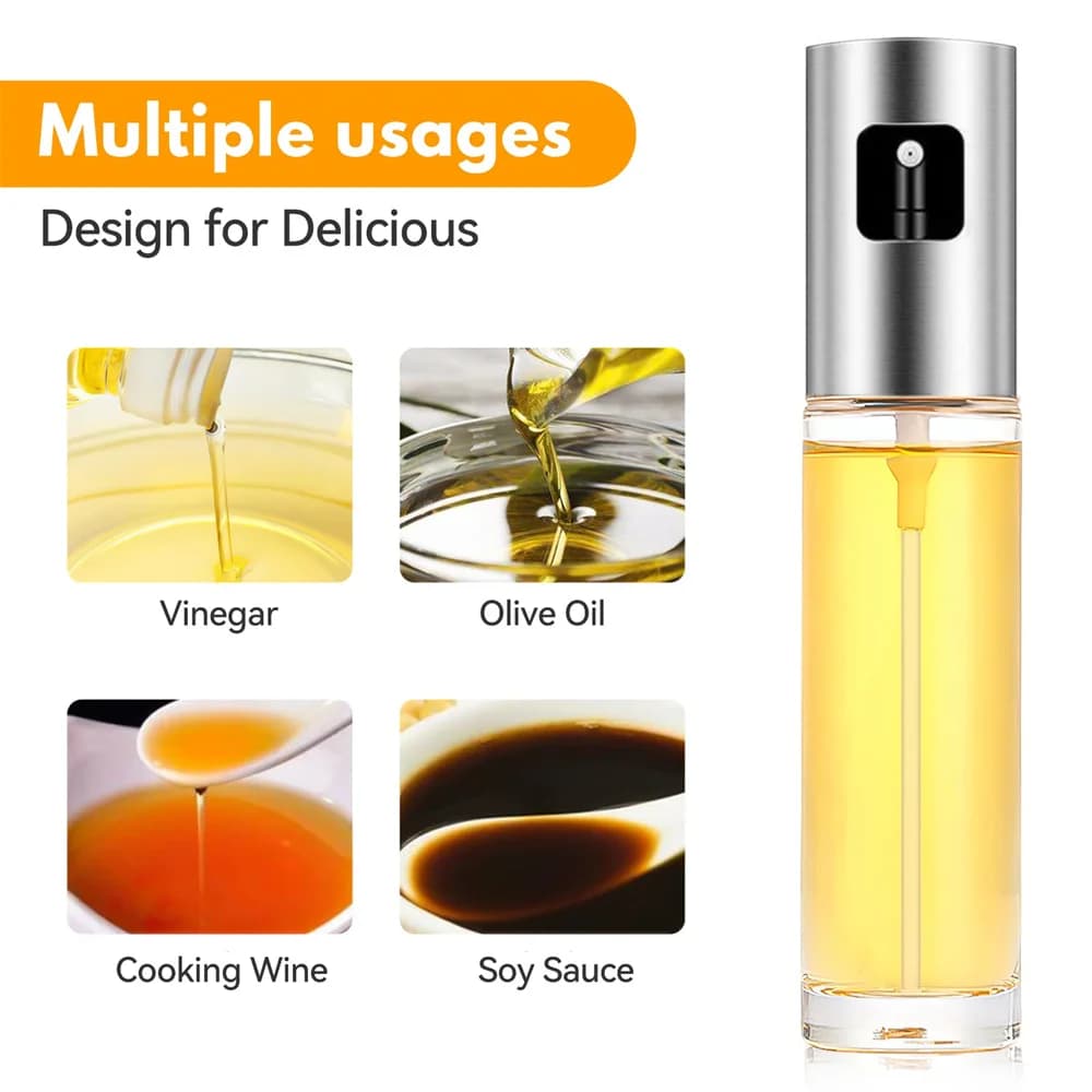Pulvérisateur à huile en verre pour la cuisson Olive Mister Spray pour salade BBQ Cuisine Cuisson Vide Vinaigre Bouteille