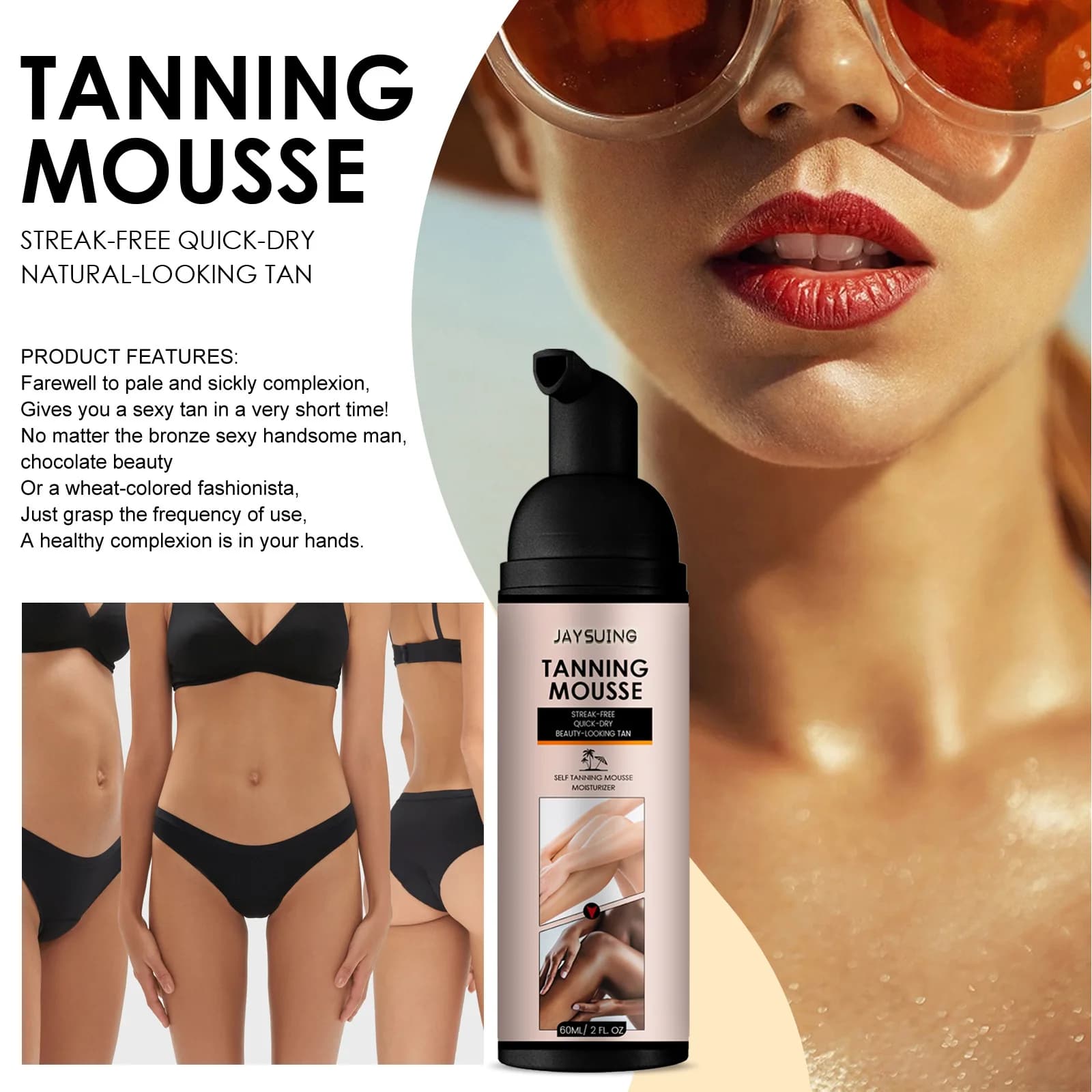 Crème bronzante autobloquante pour la peau