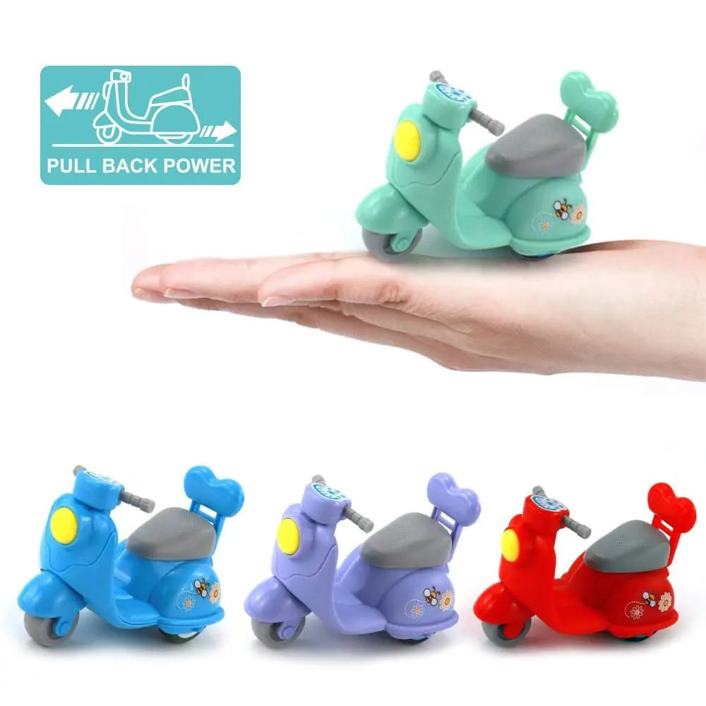 Berry couleur moto 1/12 dessin animé Q tirer voiture forêt famille maison de poupée meubles miniatures Playhouse pour fille jouet cadeaux
