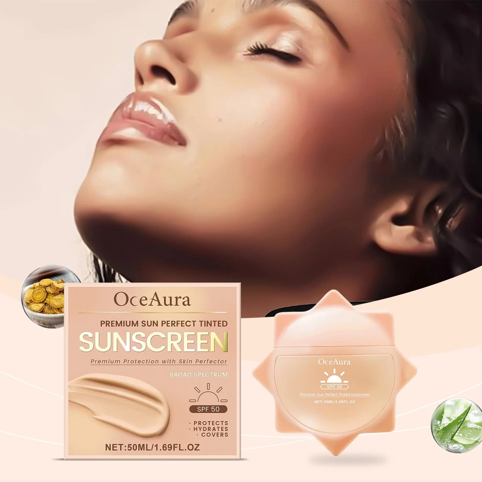 Crème solaire pour le visage et tout le corps, SPF 50 +, résistante aux UV, Protection de la peau, Anti-coup de soleil, contrôle du sébum, crème d'isolation solaire hydratante