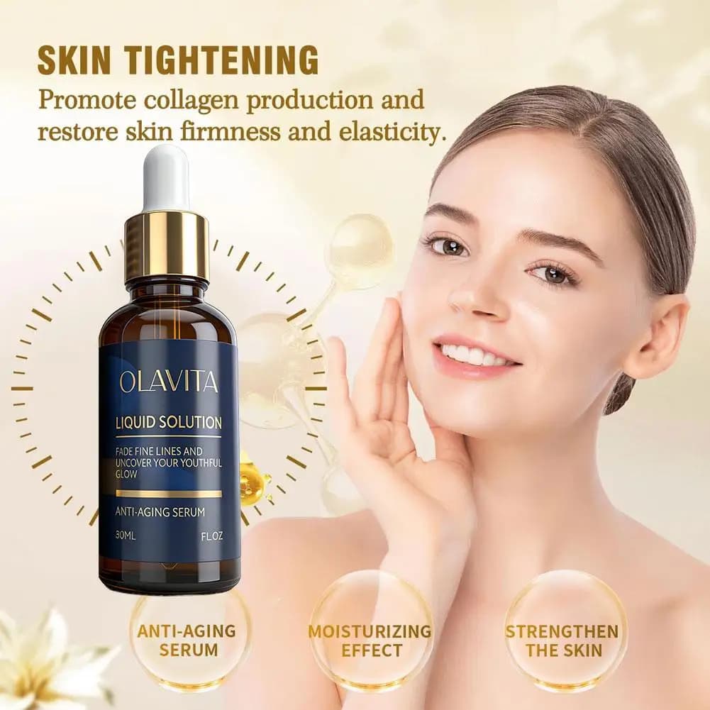 Sérum anti-âge liquide à la vitamine C, soutient l'élasticité de la peau et le collagène, aide à améliorer l'apparence des ridules et des rides