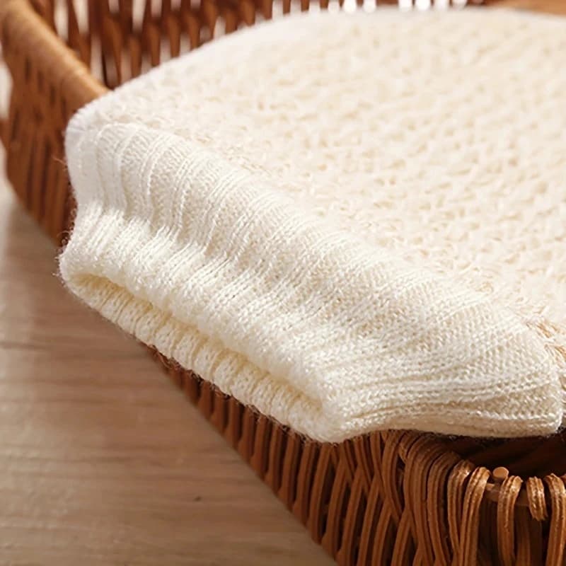 Brosse de gommage corporel en coton et lin, brosse de douche exfoliante douce, nettoyage et Massage en profondeur, 1 pièce