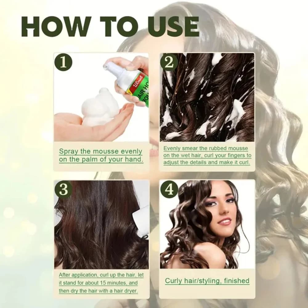 2025 Mousse de cheveux bouclés pour perruques forte tenue huile d'olive Mousse de coiffure Anti-frisottis Mousse de cheveux pour coiffer les cheveux femmes hommes