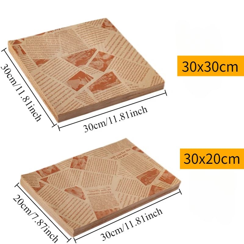 Papier résistant à l'huile pour emballer du Sandwich, 50/100 pièces, emballage de hamburger, pain frit, friteuse, cuisson à l'air, plaque en papier, tapis, accessoires