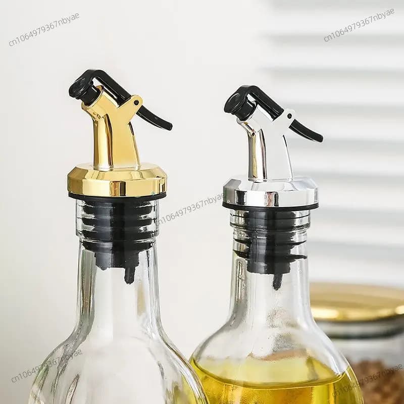 Becs d'huile d'olive dorés bouchon de bouteille de vinaigre d'huile bec distributeur de buse étanche bouchon de bouteille en Silicone étanche créatif