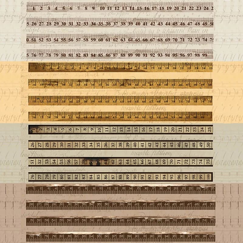 Mr. Paper – ruban Washi à règle classique, 4 rouleaux, thème Vintage avec impression à l'huile spéciale, décor de Journal auto-adhésif, matériel de bricolage