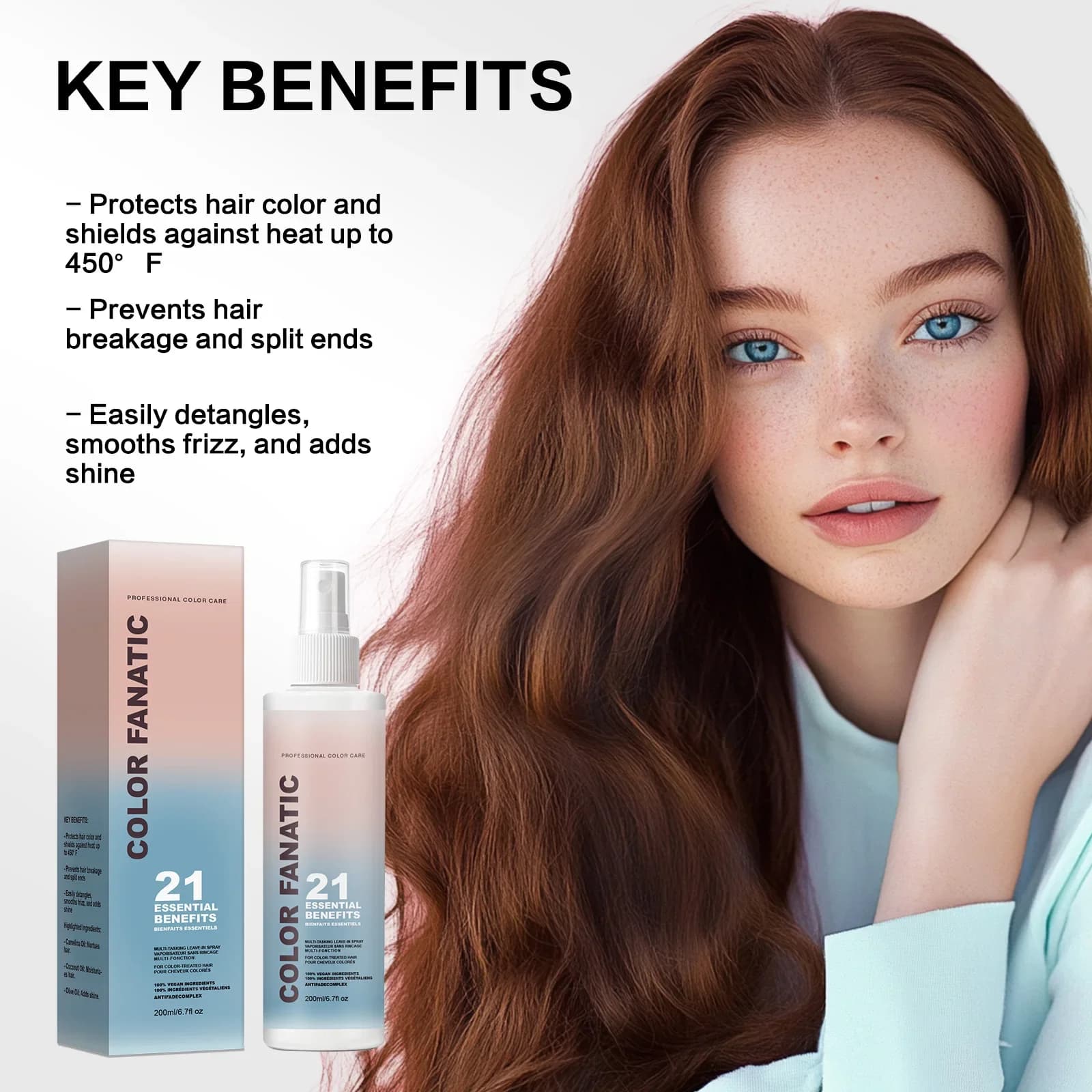 Spray de Protection thermique pour cheveux sans lavage