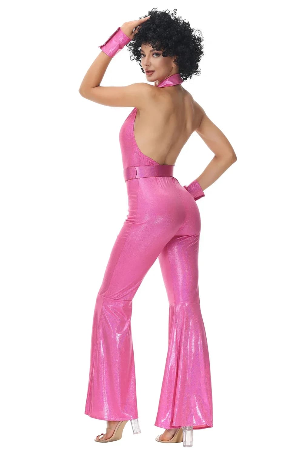 Costume de fête rétro rock disco hippie pour femmes, déguisement d'Halloween, carnaval, costume d'hippie des années 70 et 80, tenue de fête musicale