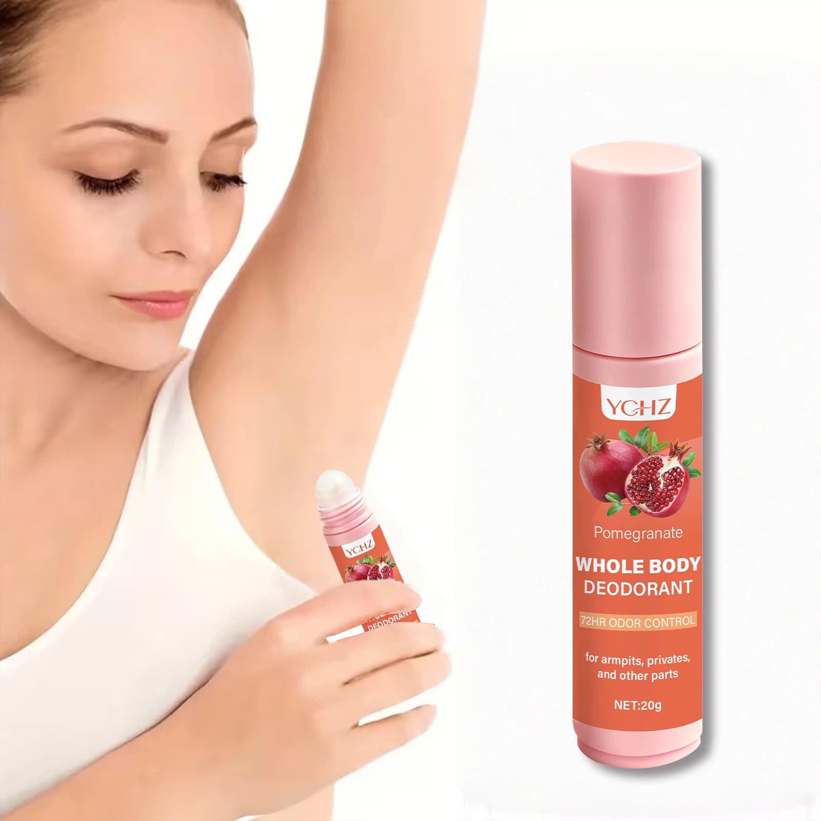 Parfum Privé pour Femme - Parfum Grenade et Pêche, Déodorant 72 Heures, Lait Corporel Hydratant à la Glycérine Longue Durée, Formule Non Grasse, Convient à Tous les Types de Peau Beige Clair