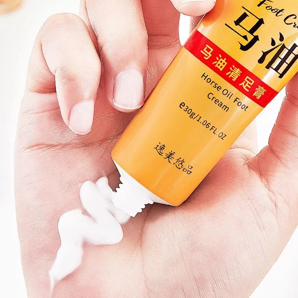 Crème pour les pieds à l'huile de cheval, anti-dessèchement, anti-fissures, hydratation profonde, soin des pieds, adoucit la peau, restaure la douceur