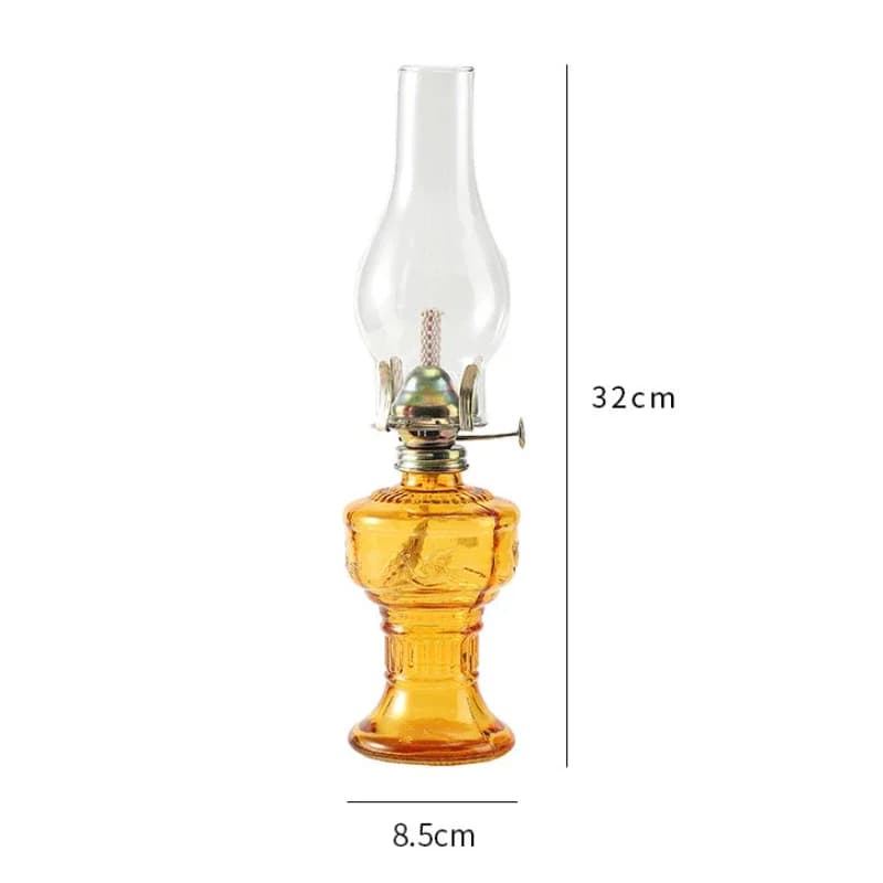 Lampe à huile rustique lanterne Vintage verre kérosène