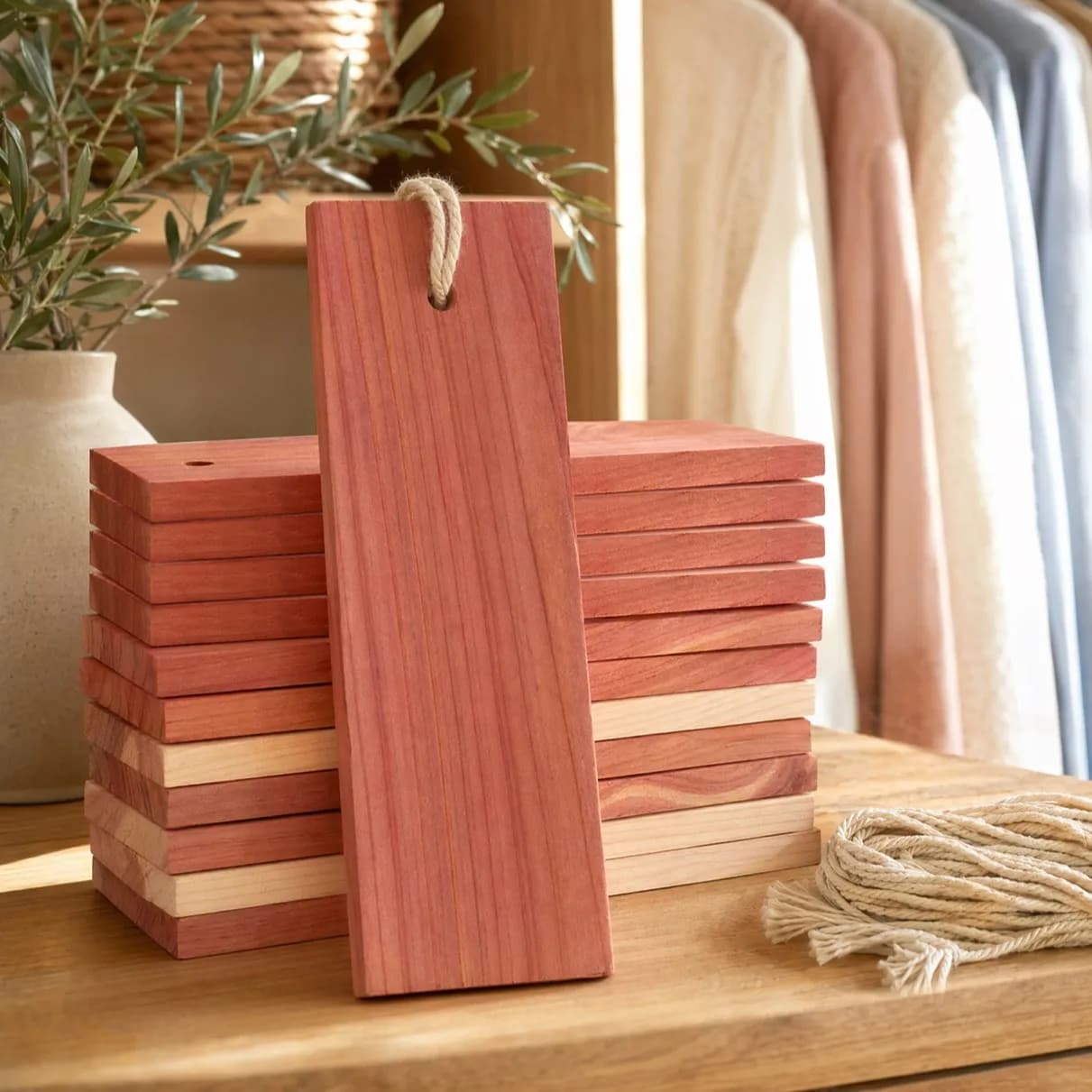 12 pièces de blocs de cèdre pour armoires et tiroirs, désodorisant et anti-insectes, avec parfum aromatique frais, en copeaux de bois de cèdre