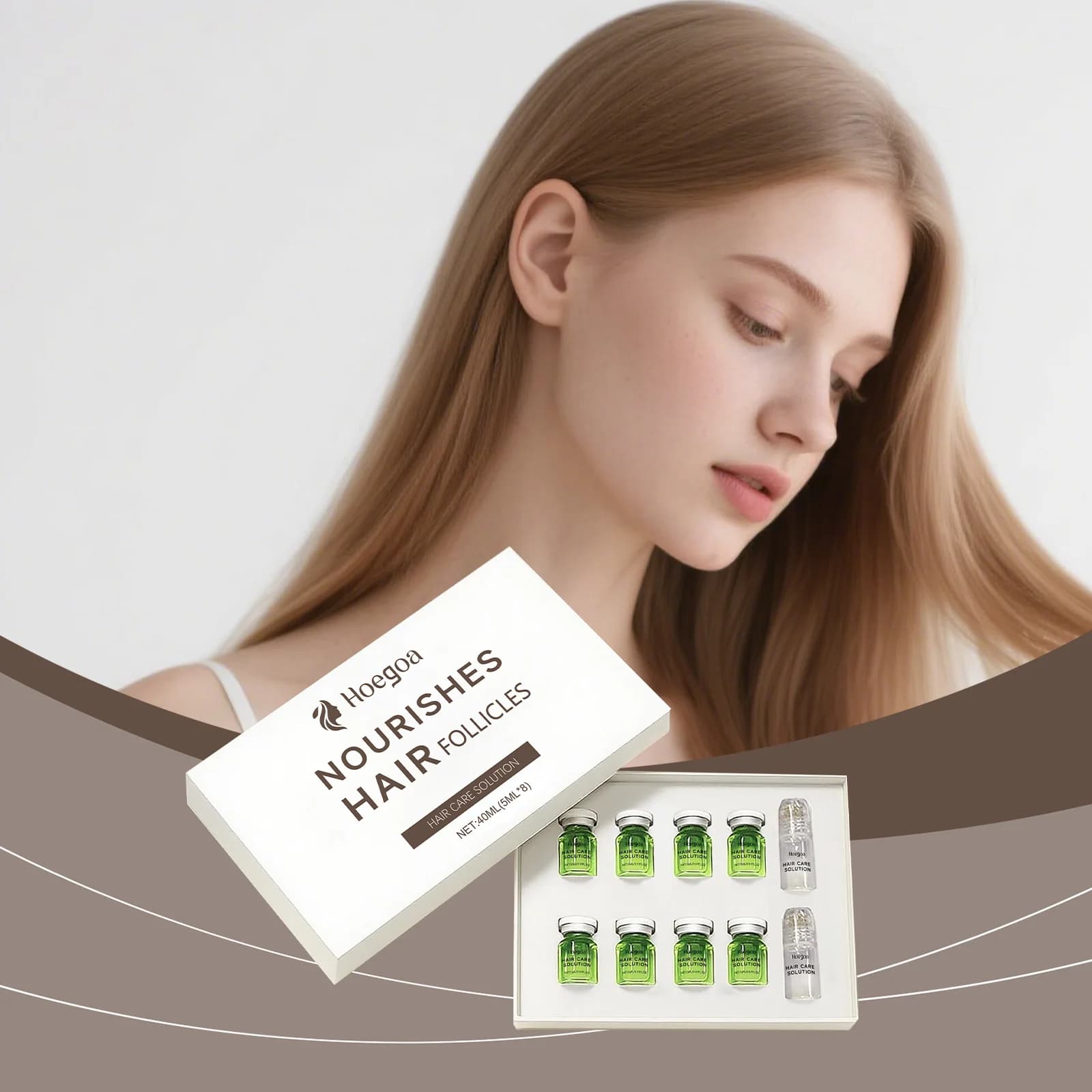 Sérum pour le soin du cuir chevelu, nourrit les follicules pileux, renforce les cheveux, réduit la casse, pour des cheveux naturellement lisses et brillants, entretien quotidien