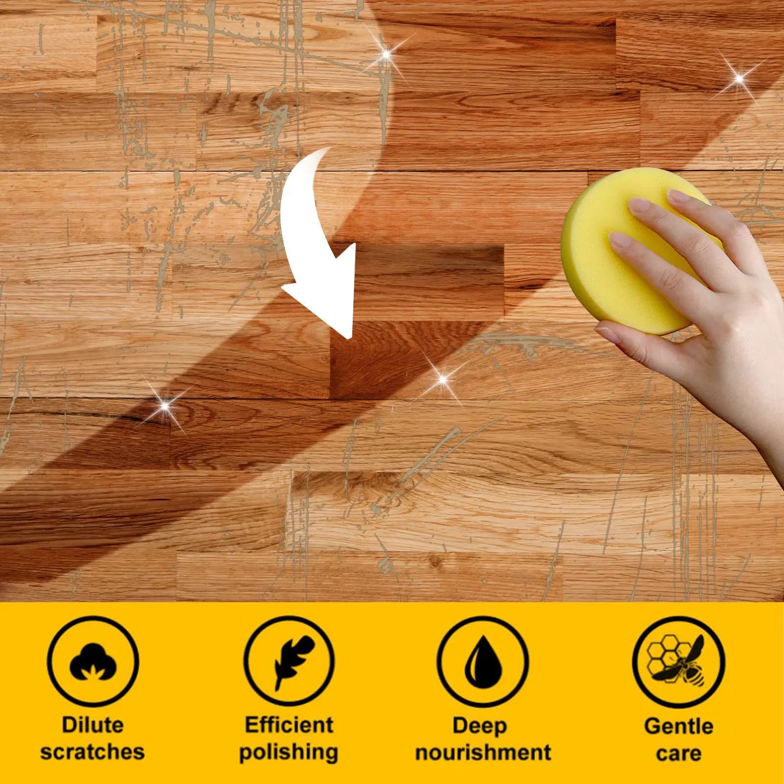 Nettoyant et vernis pour sols en bois – Élimine les taches, restaure la brillance, protège les surfaces, sans danger pour la plupart des sols en bois dur, facile à utiliser