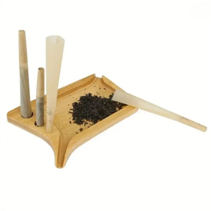 Plateau à rouler en bois pour herbes et tabac